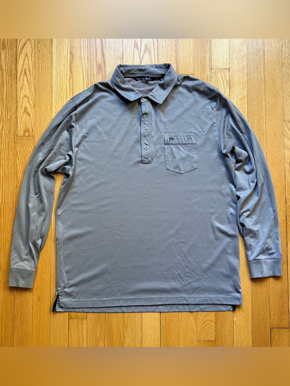 Travis Mathew Men’s Long Sleeve Performance Polo Shirt XL Gray Solid